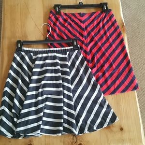 Mossimo & Merona Skirt Bundle, Nautical, Chevron, A-line, Skater